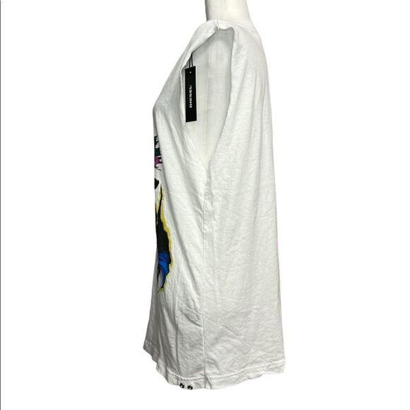 🆕 DIESEL Bright White T-Wessy-O Maglietta Claw Printed Shirt - Picture 7 of 11